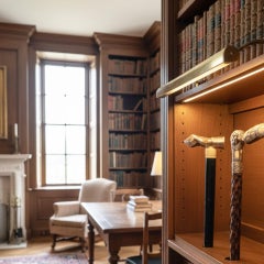 Sterling Silver Match Safe Gadget Cane on Ebony Walking Stick by David Bowles