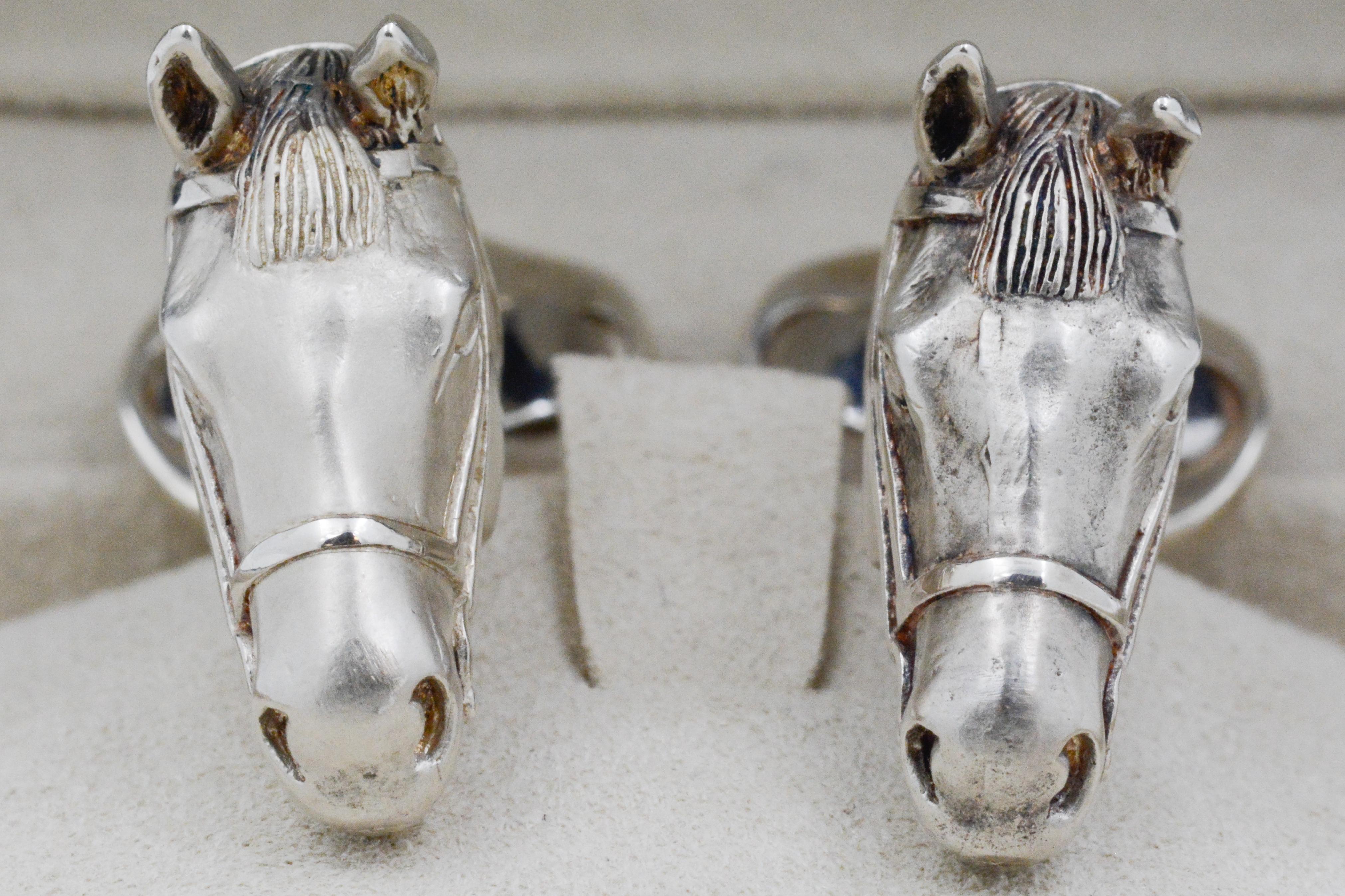 sterling silver horse cufflinks