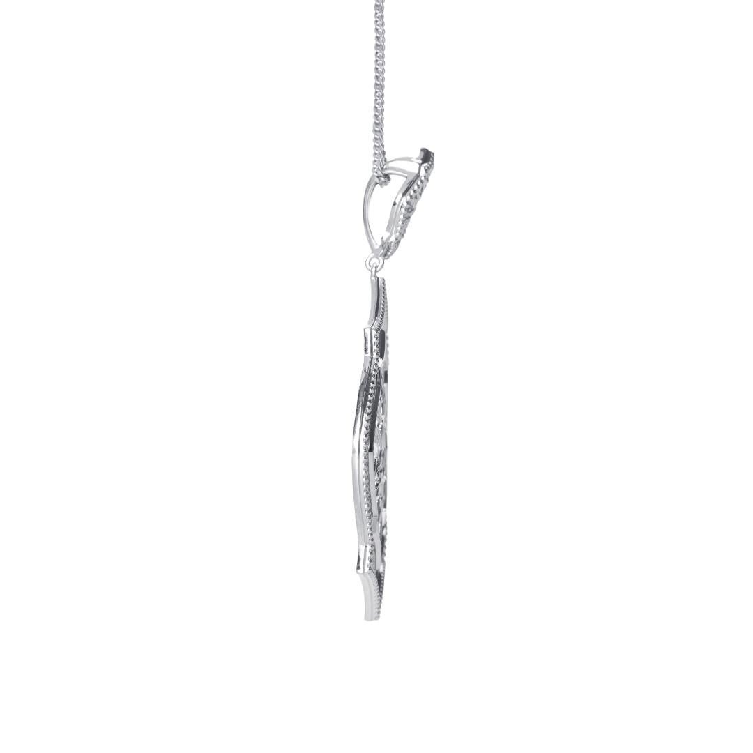 Women's or Men's Sterling Silver Mauresque Pendant and Chain Necklace Natalie Barney For Sale