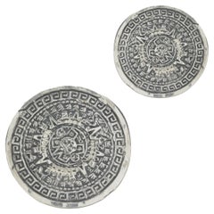 Sterling Silver Mayan Calendar Cufflinks