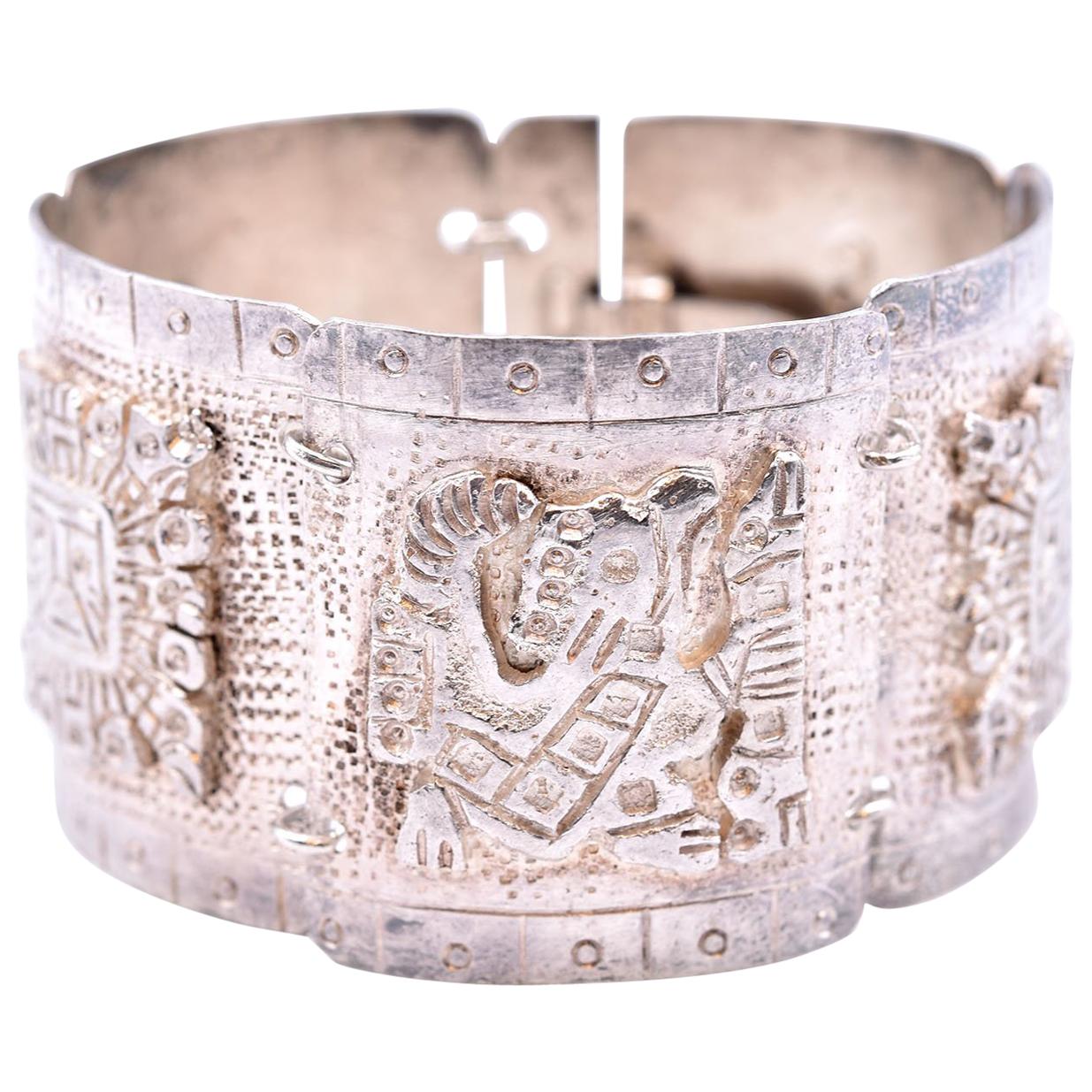 Sterling Silver Mayan Peru Bracelet