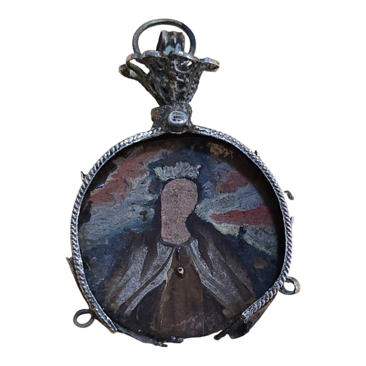 Baroque Reliquaire à médaillon en argent - 18e siècle en vente