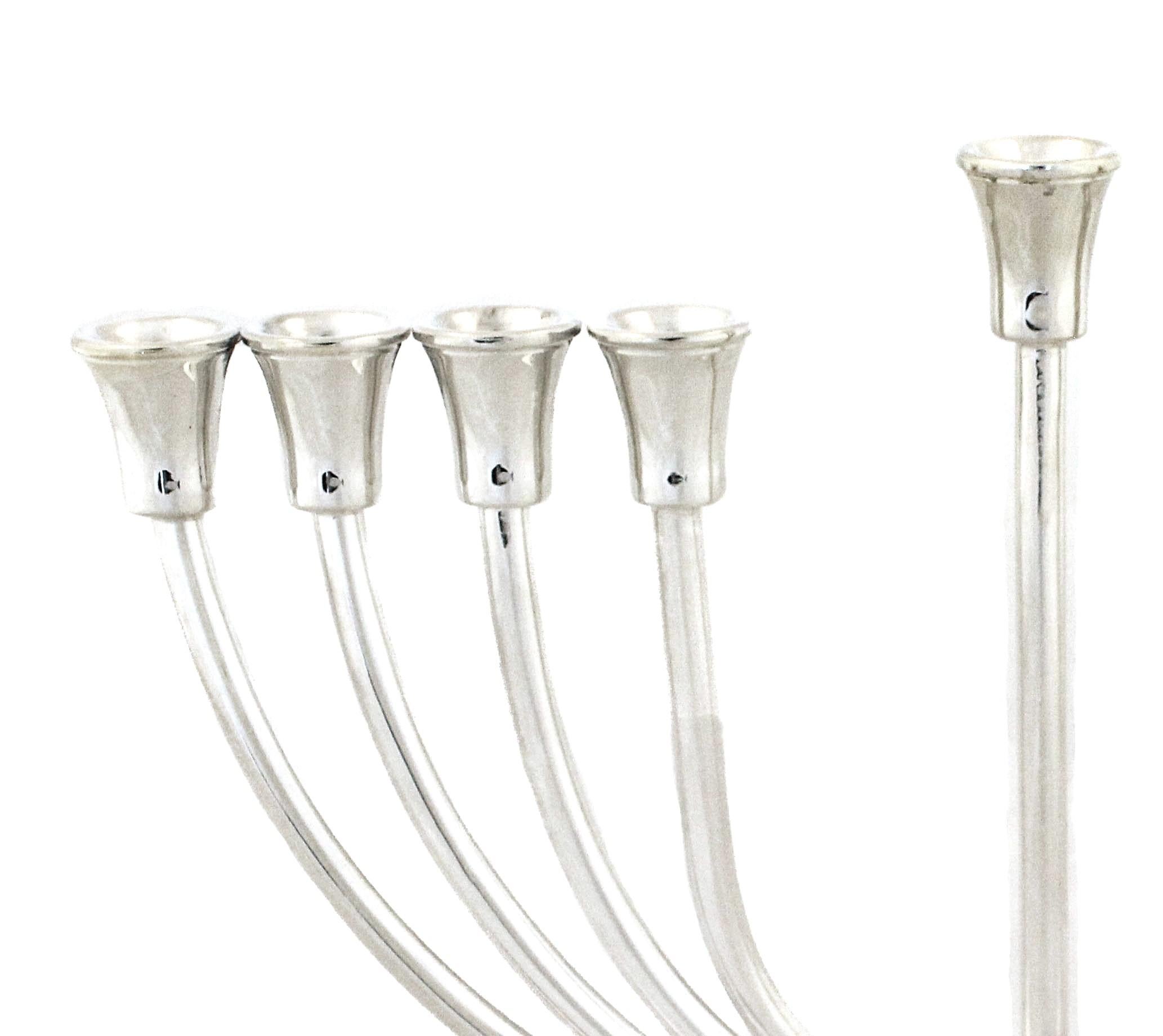 Italian Sterling Silver Menorah For Sale