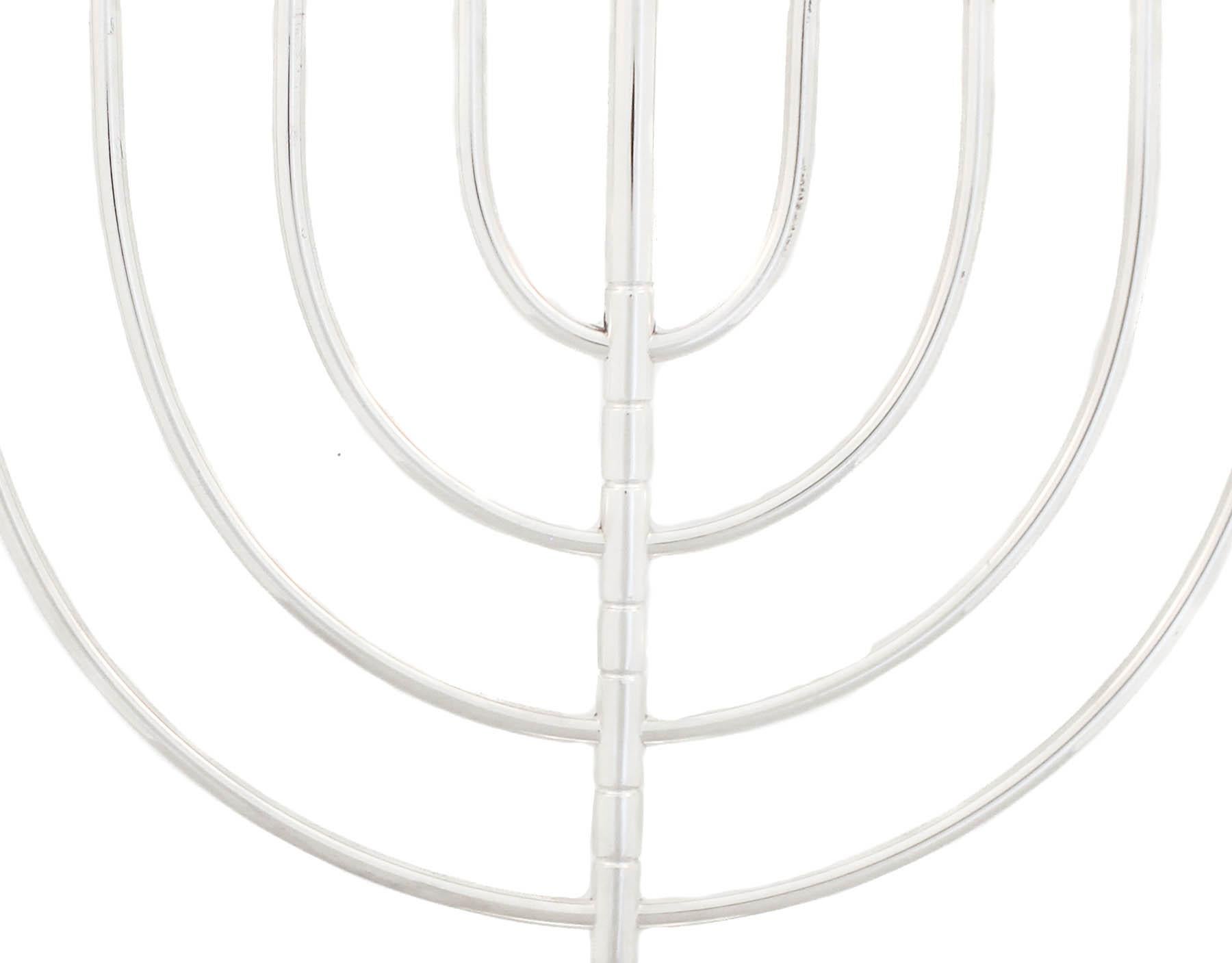 Contemporary Sterling Silver Menorah For Sale