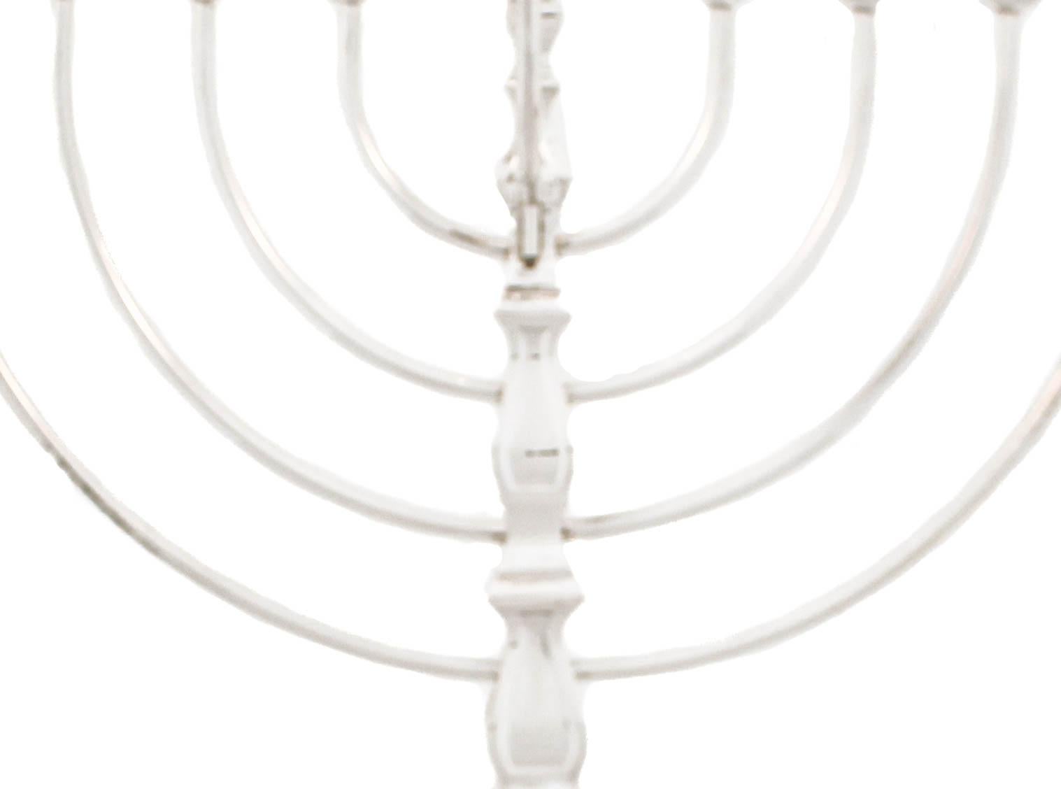 Contemporary Sterling Silver Menorah For Sale