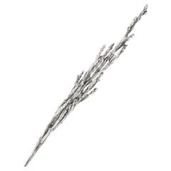 Sterling Silver Men's Contemporary Juniper Sculptural Brooch Featured in Vogue