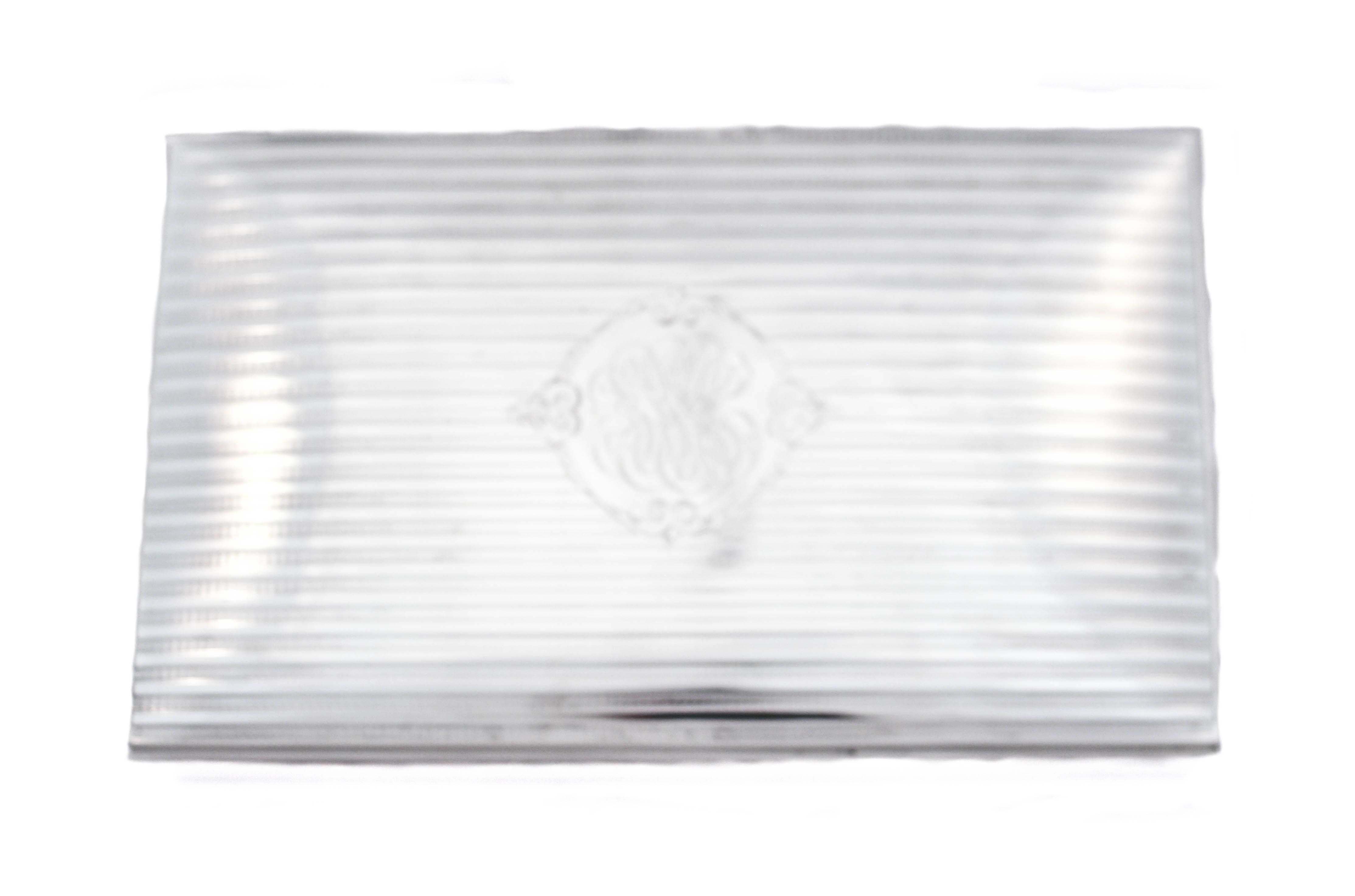 We are delighted to offer you this sterling silver mens jewelry box from 1922. It was manufactured by John Chattellier and retailed by Bailey Banks & Biddle. According to the Encyclopedia of American Silver Manufacturers, “John Chattellier