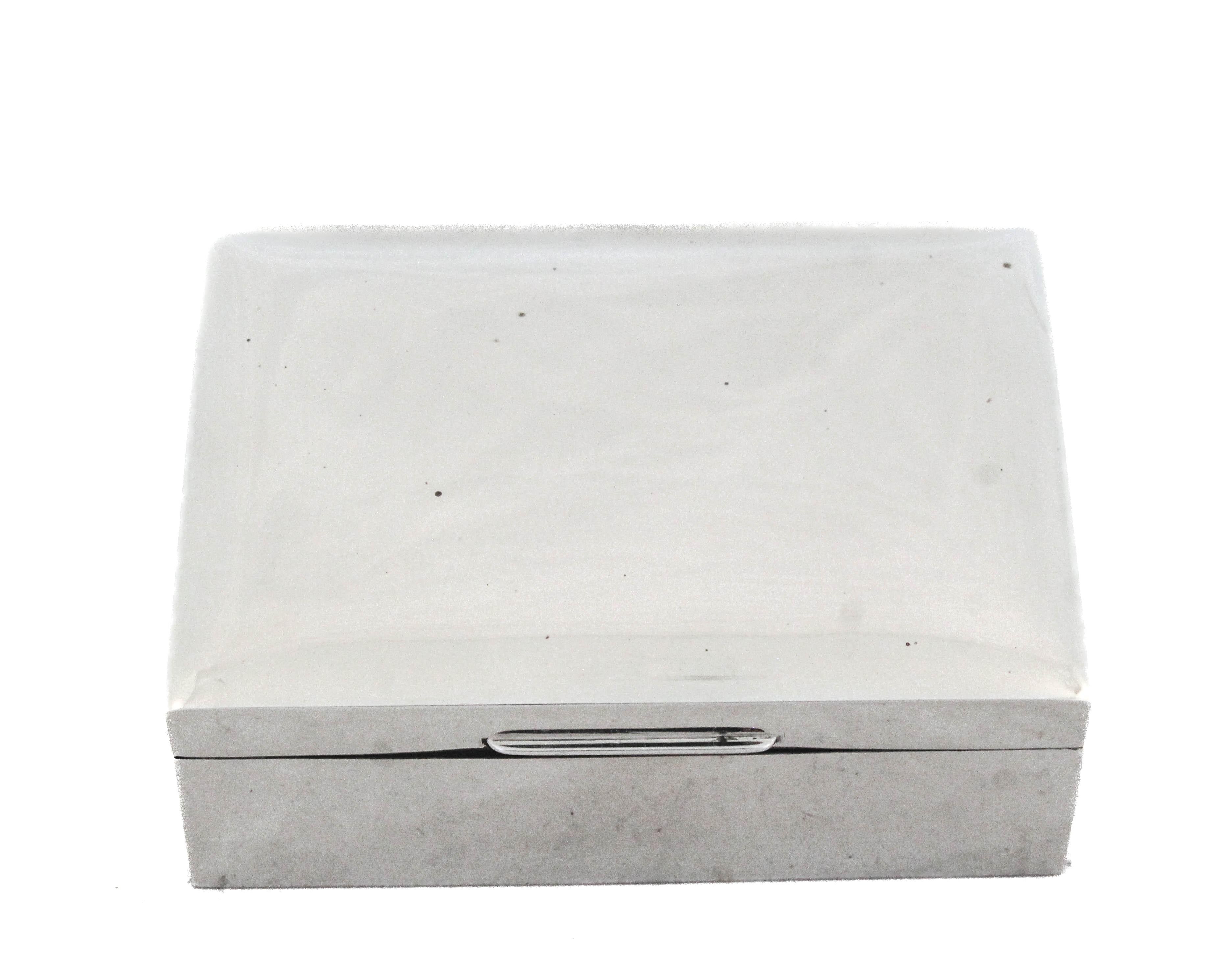 English Sterling Silver Men’s Jewelry Box For Sale