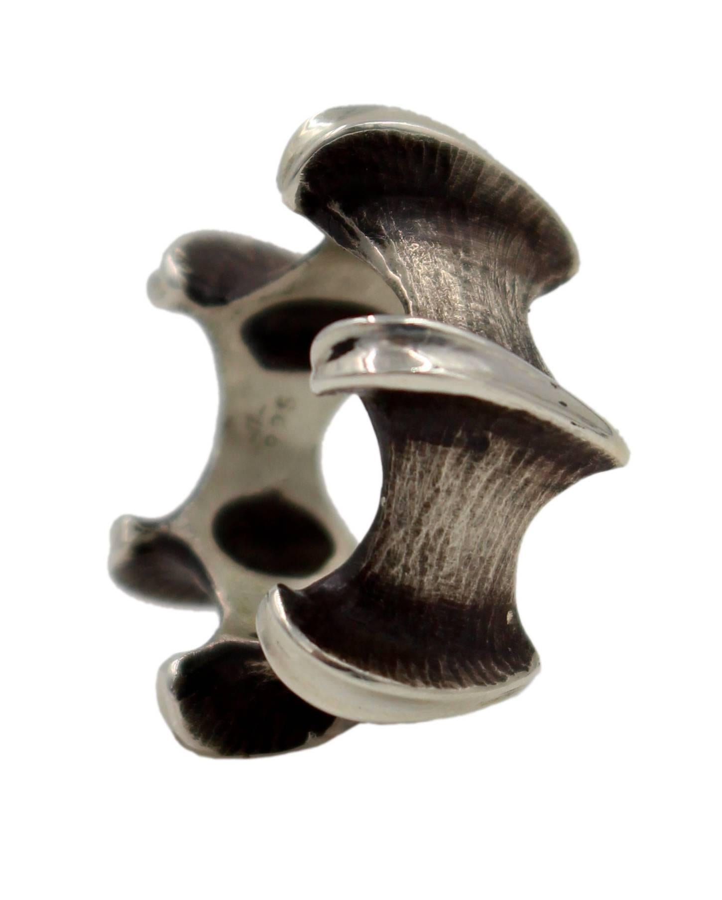 Contemporary Sterling Silver Mermaid Ring