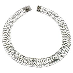 Antique Sterling Silver Mesh Choker Necklace Chido En Mexico
