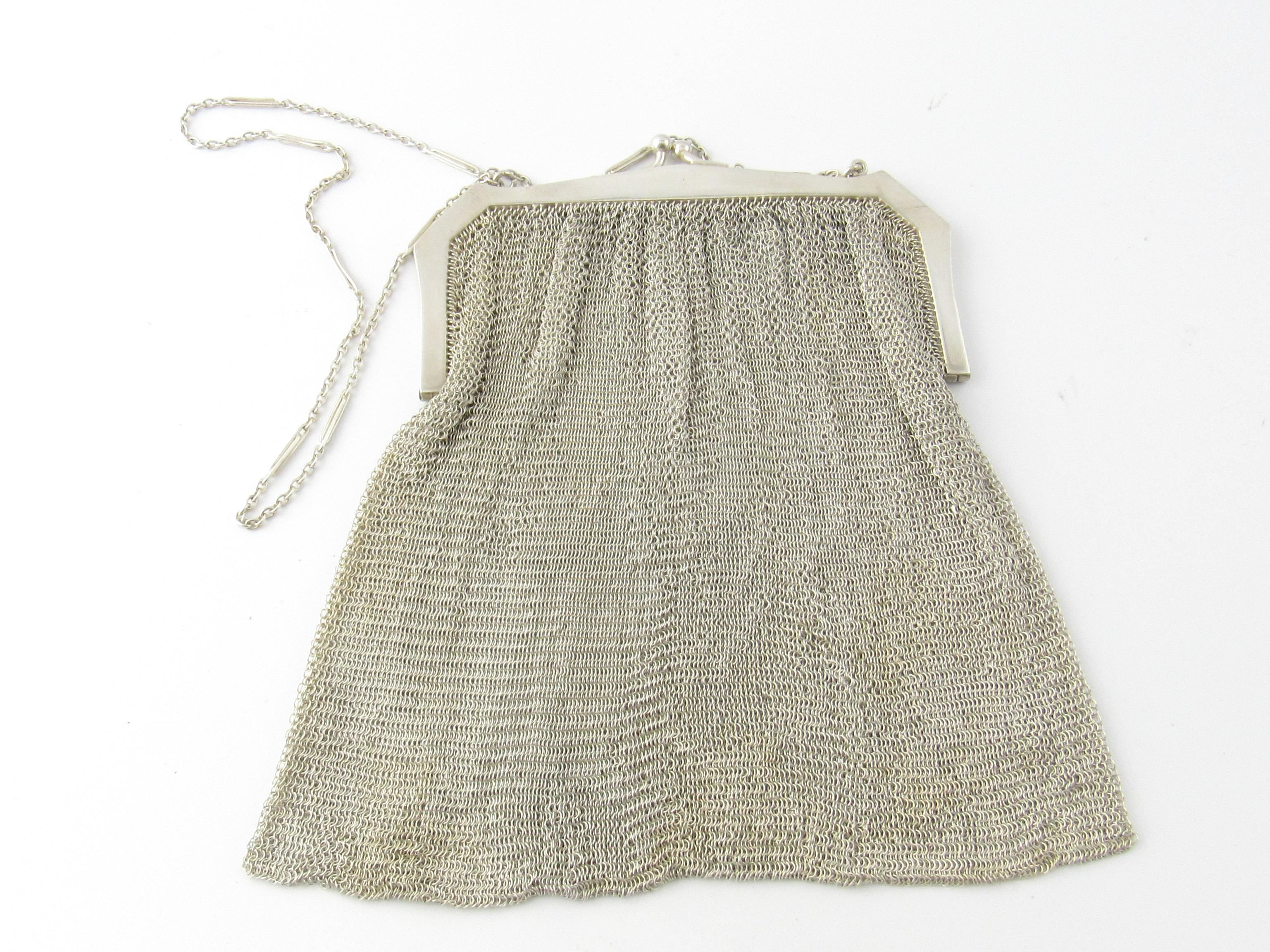 Sterling Silver Mesh Purse In Good Condition In Washington Depot, CT