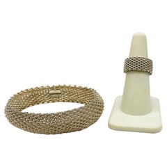 Sterling Silver Mesh Tiffany & Co. Bracelet & Ring Set