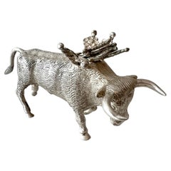 Sterling Silver Mexican Bull with Sword Cocktail Picks