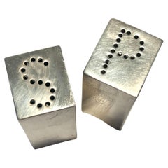 Antique Sterling Silver Mexican Salt and Pepper Shakers in the Style of Antonio Pineda