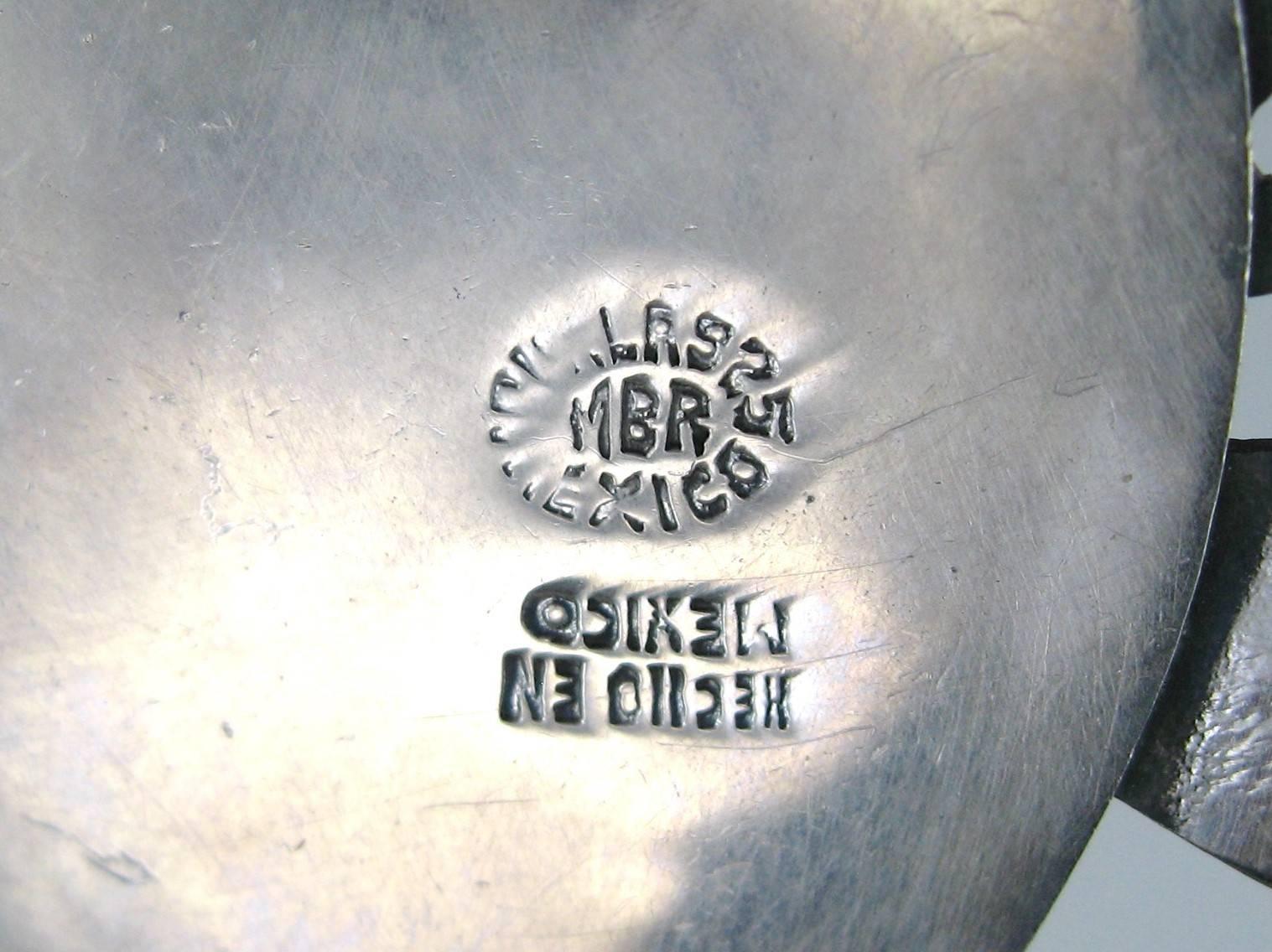 Artisan  Sterling Silver Mexican Smokey Quartz Pendant  For Sale