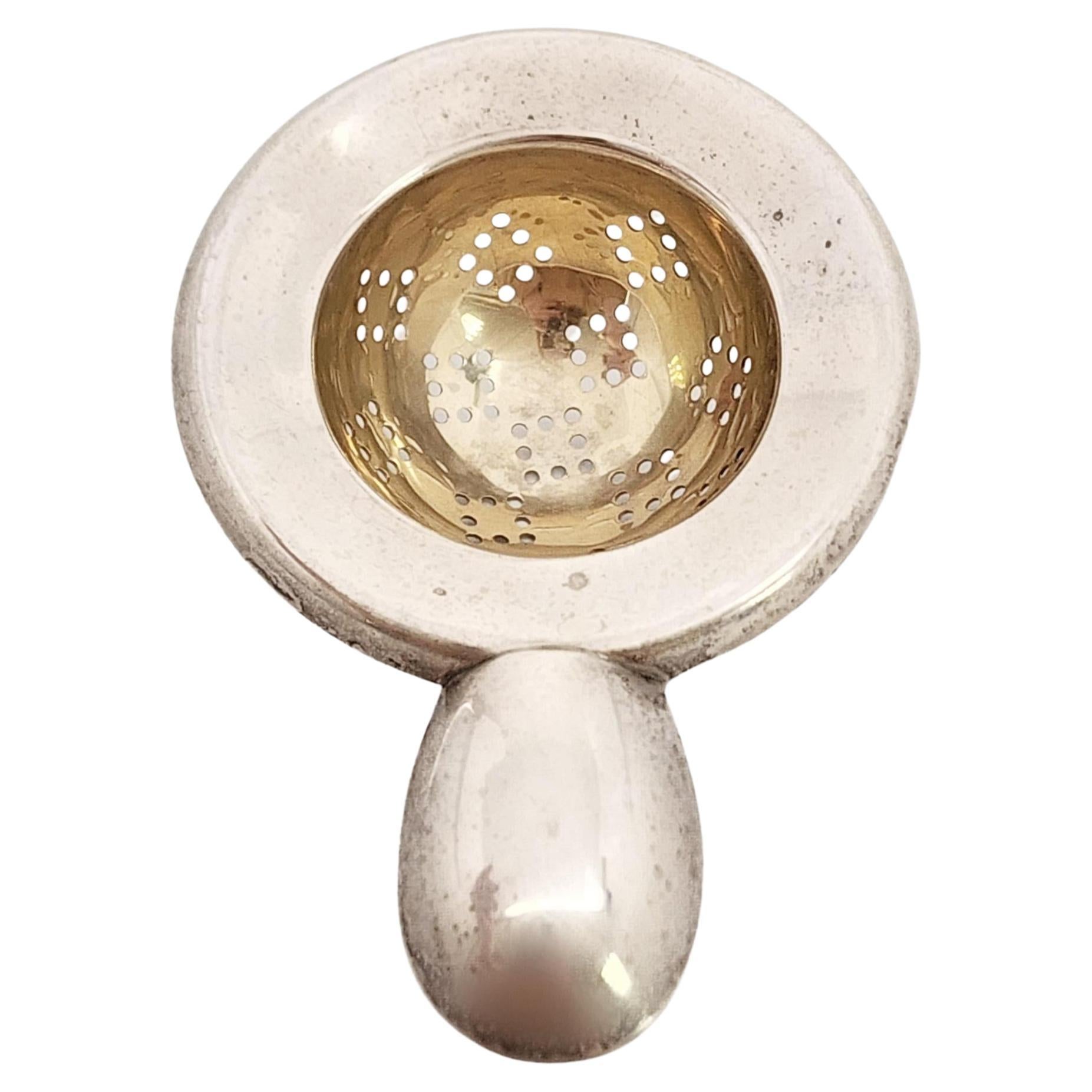 Sterling Silver Mexico Gold Wash Bowl Tea Strainer #16713