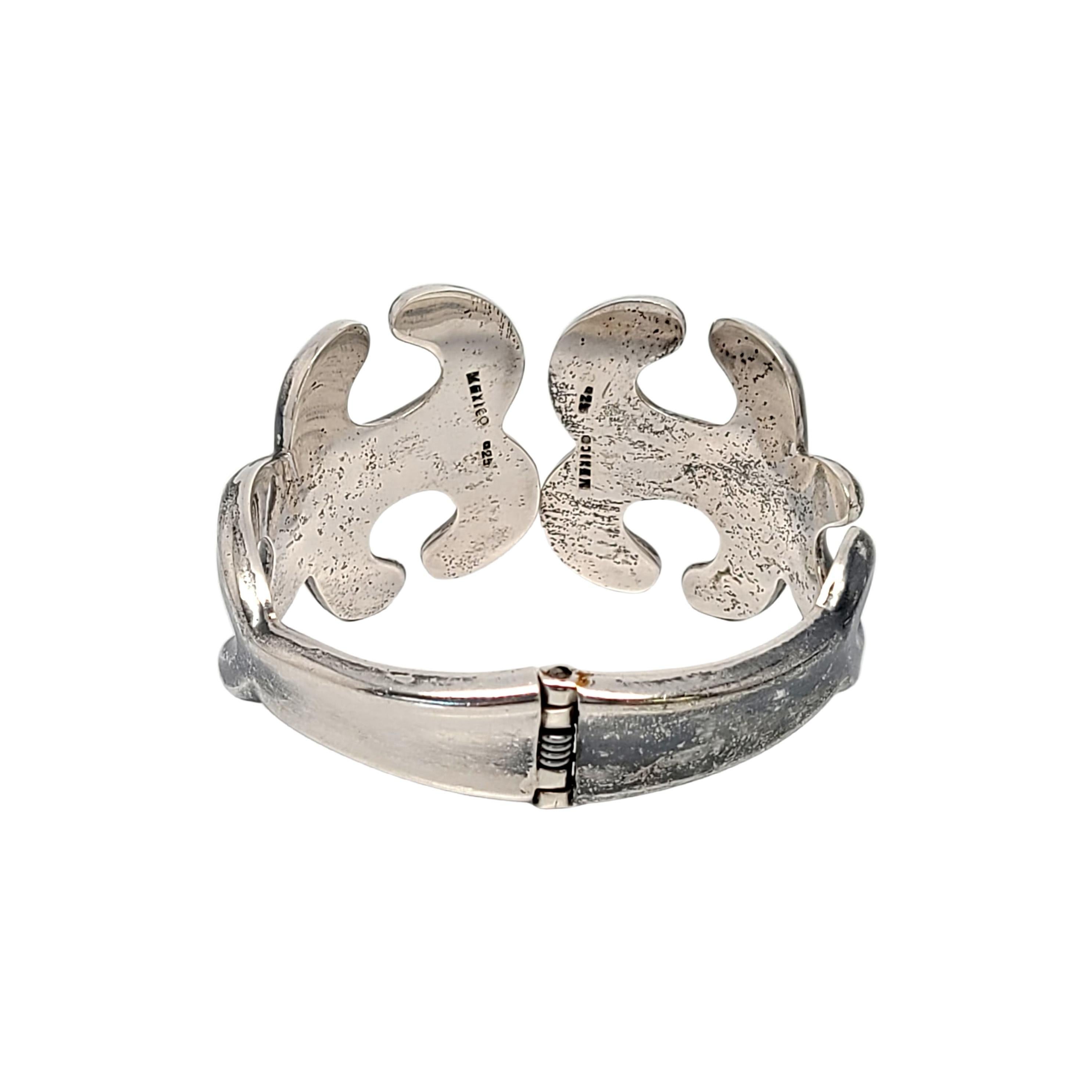 Women's Sterling Silver Mexico Swirl Hinged Bracelet For Sale
