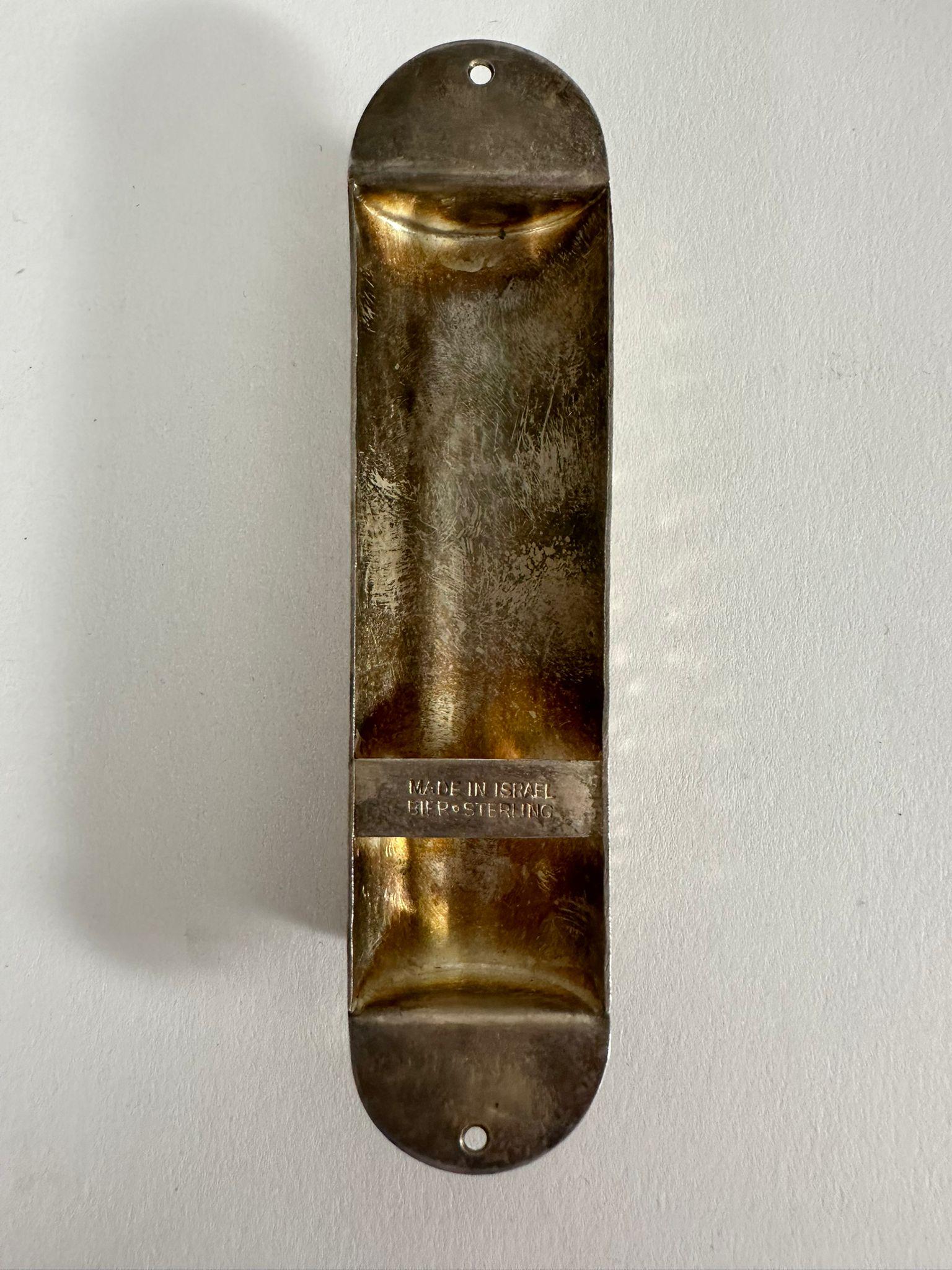20th Century Sterling Silver Mezuzah Case by Bezalel Artist Bier (Jerusalem, 1950) For Sale