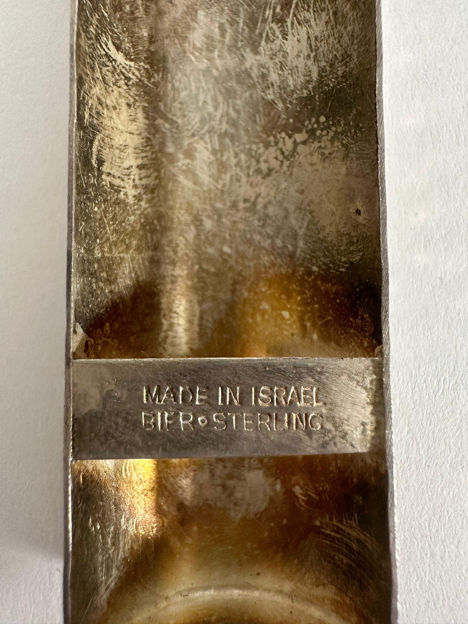 Sterling Silver Mezuzah Case by Bezalel Artist Bier (Jerusalem, 1950) For Sale 1