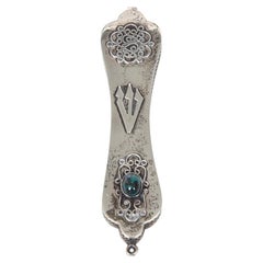Sterling Silver Mezuzah from Israel with Eilat King Solomon Stone