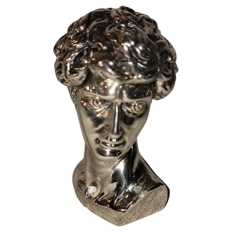 Sterling Silver Michelangelo Statue of David Bust For Sale at 1stDibs