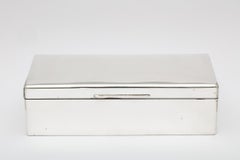Sterling Silver Midcentury Art Deco-Style Table Box with Hinged Lid
