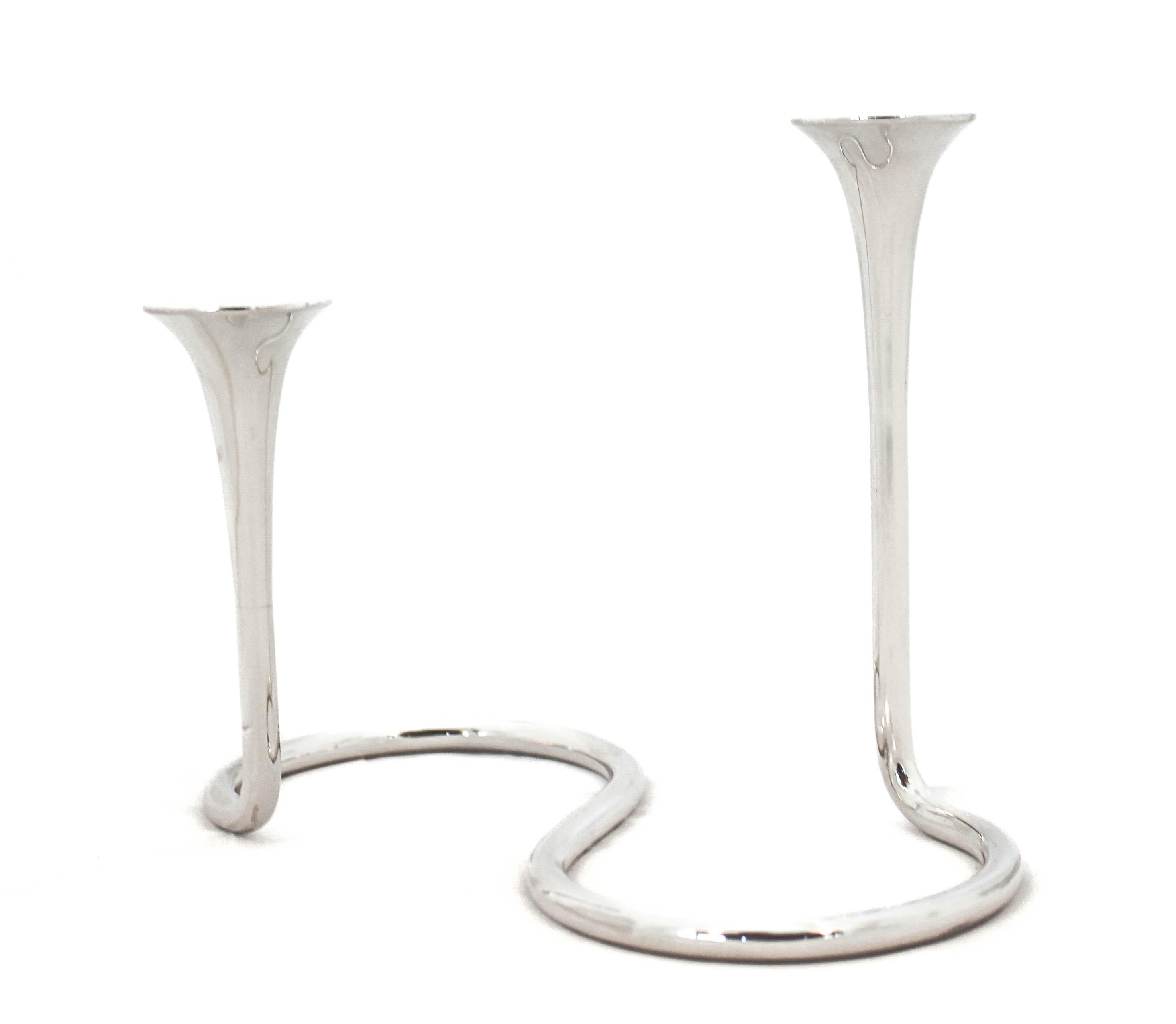Mid-Century Modern Candélabres argent sterling du milieu du siècle dernier en vente