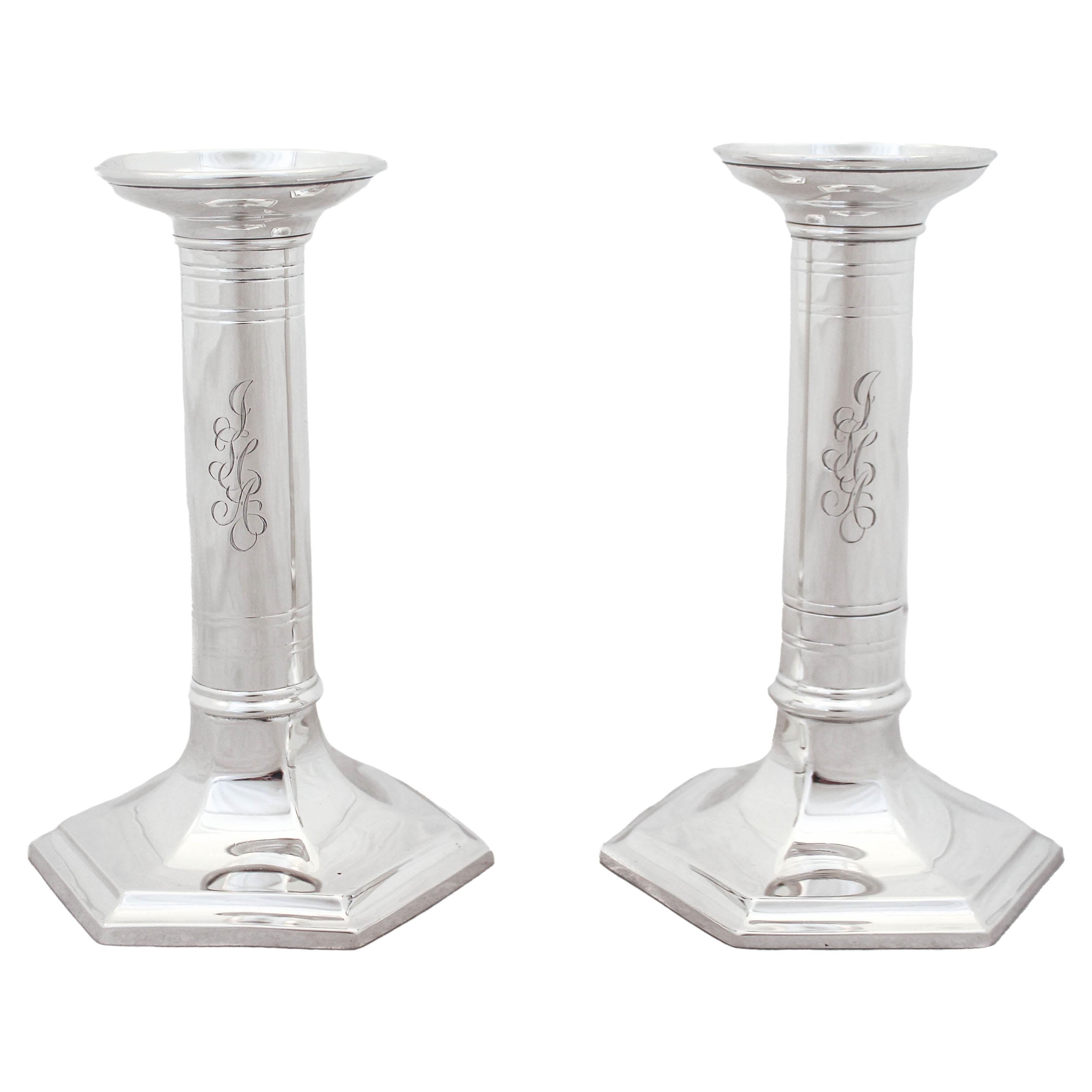 Sterling Silver Mid-Century Candlesticks