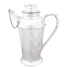 Shaker à cocktail en argent sterling du milieu du siècle