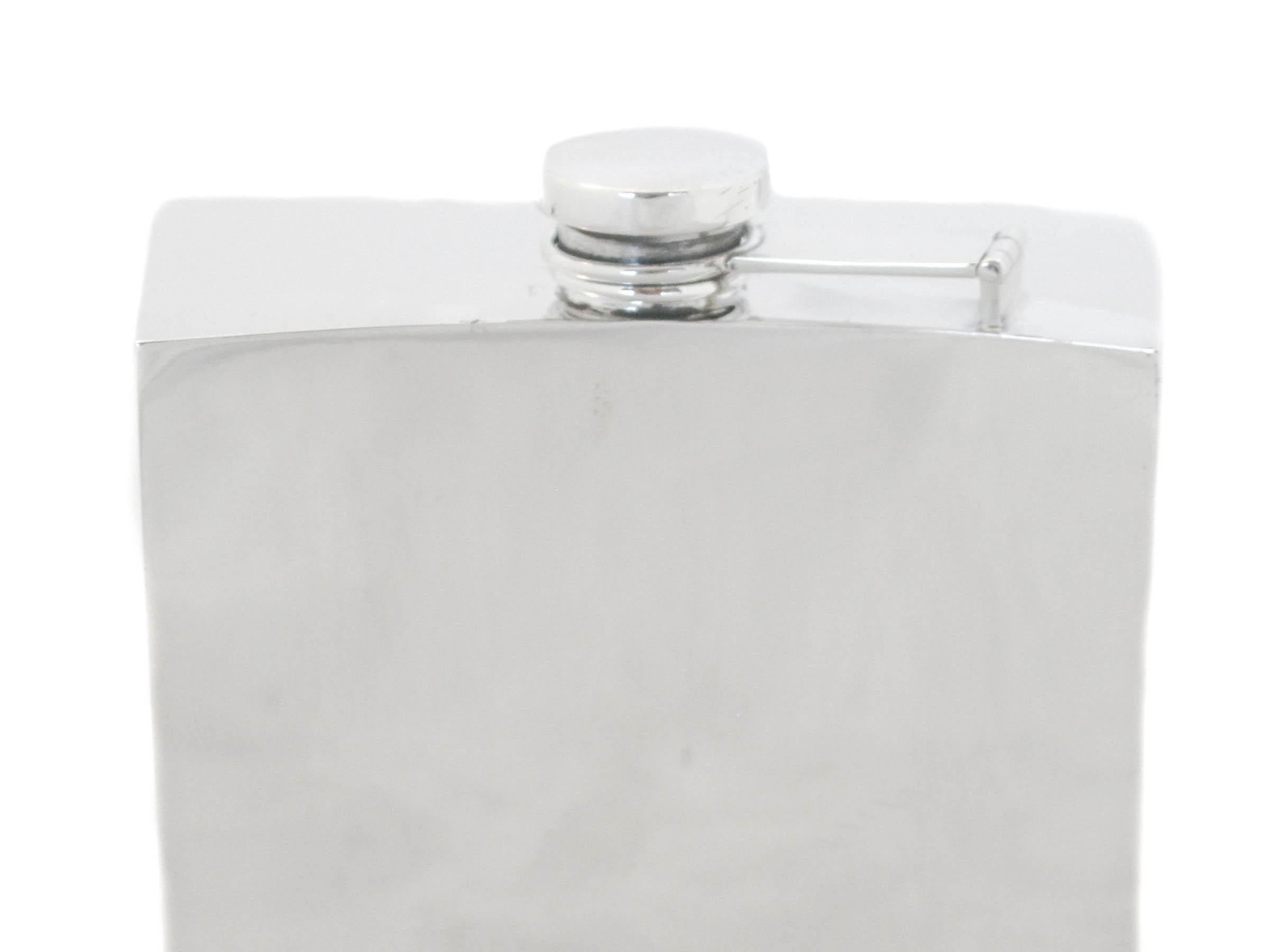 American Sterling Silver Mid-Century Flask For Sale