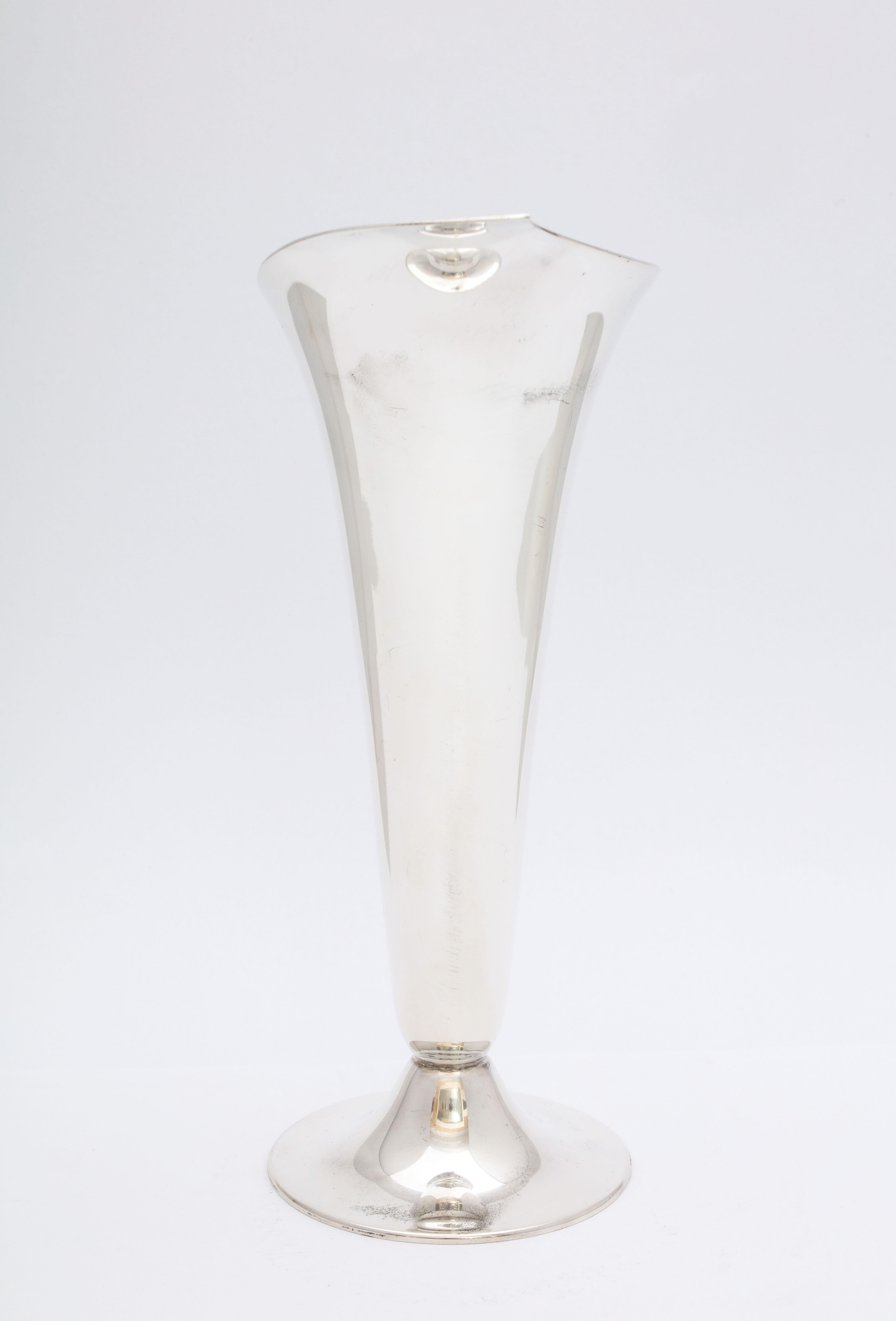 Sterling Silver Mid-Century Modern Calla Lily - Form Vase by Tiffany & Co. 1