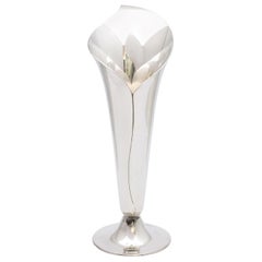 Vintage Sterling Silver Mid-Century Modern Calla Lily - Form Vase by Tiffany & Co.