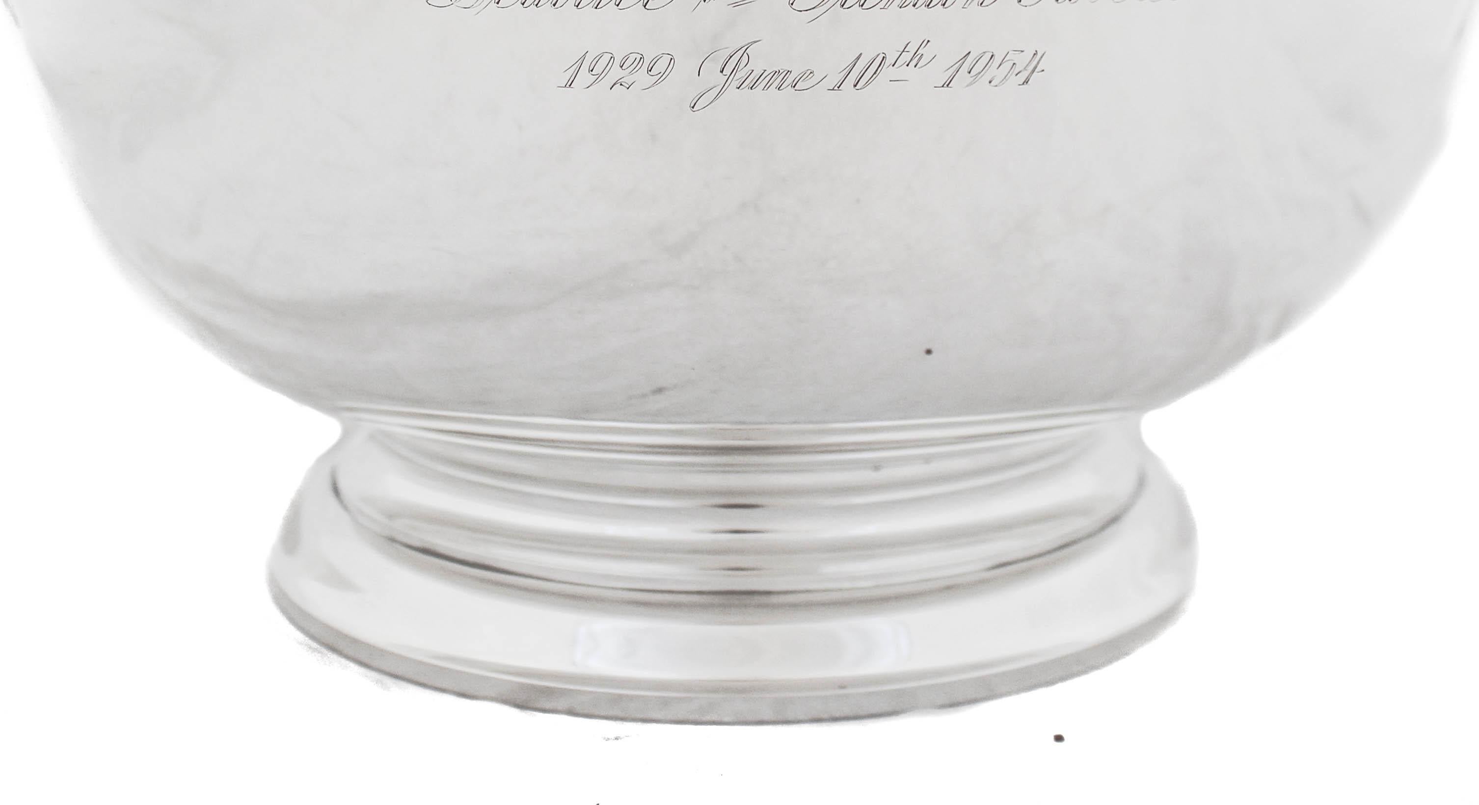 Sterling Silber Mid-Century Punch-Schale (Mitte des 20. Jahrhunderts) im Angebot
