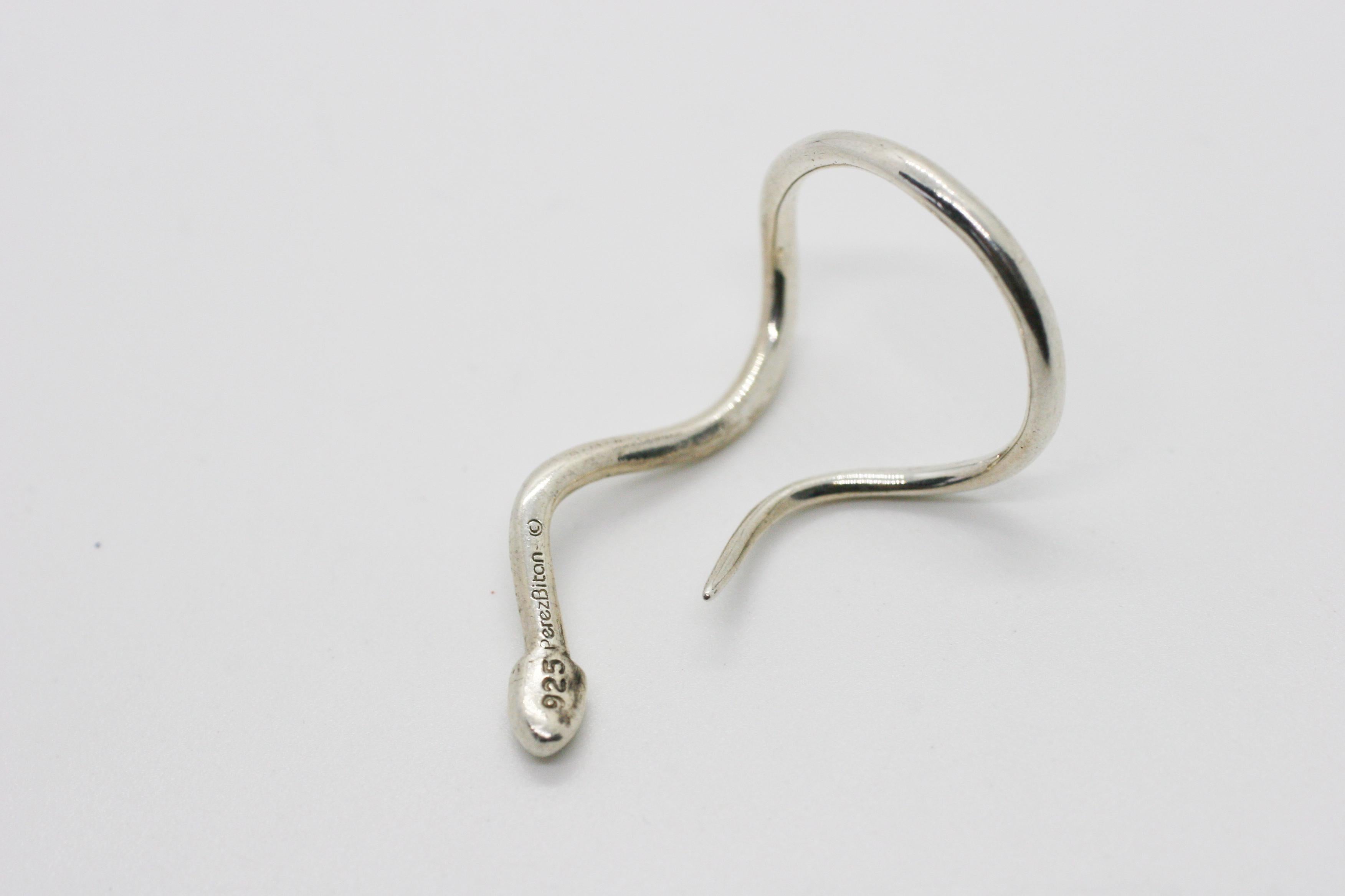 Contemporary Sterling Silver Mini Snake Ring 