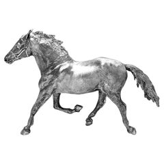Sterling Silver Model Horse Stallion Figurine London, England 1982