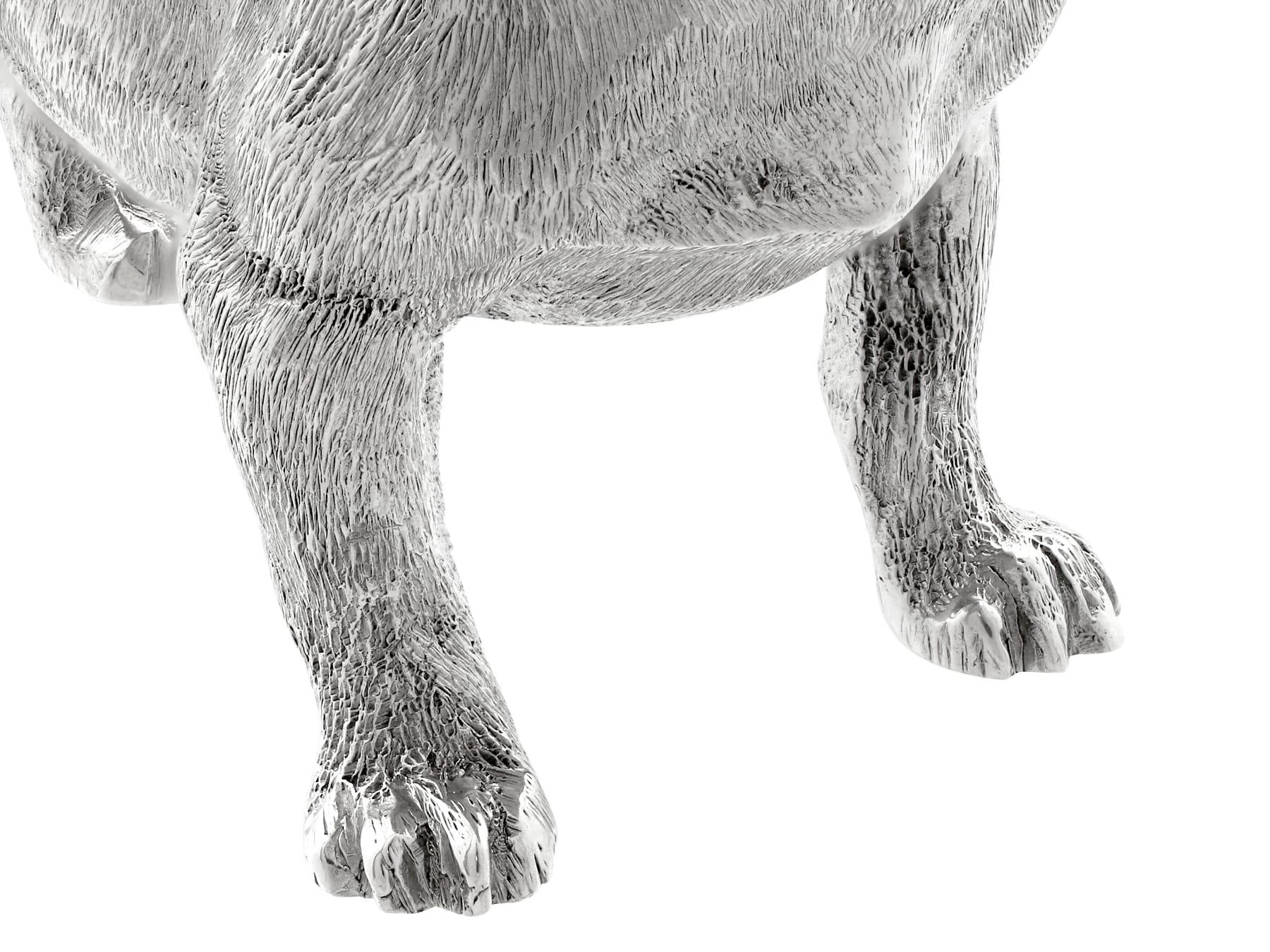 Late 20th Century Sterling Silver Model of a Pug by BSE Products For Sale