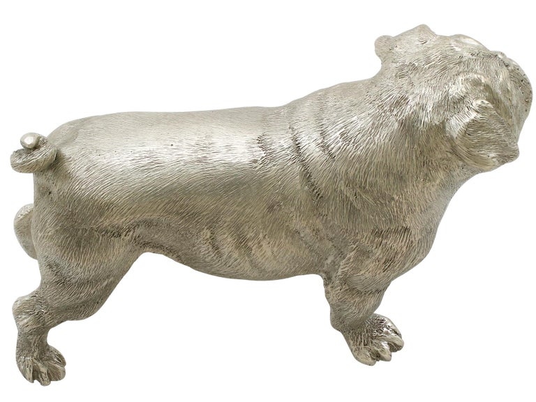 Late 20th Century Sterling Silver Model of a Pug by BSE Products