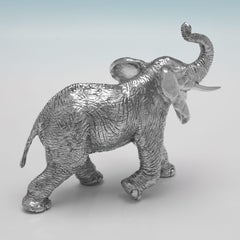 Sterling silver model of an elephant made in London in 1994
