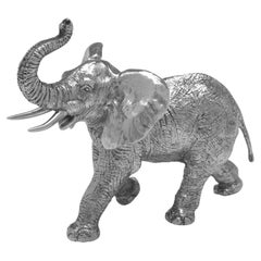 Sterling silver model of an elephant made in London in 1994