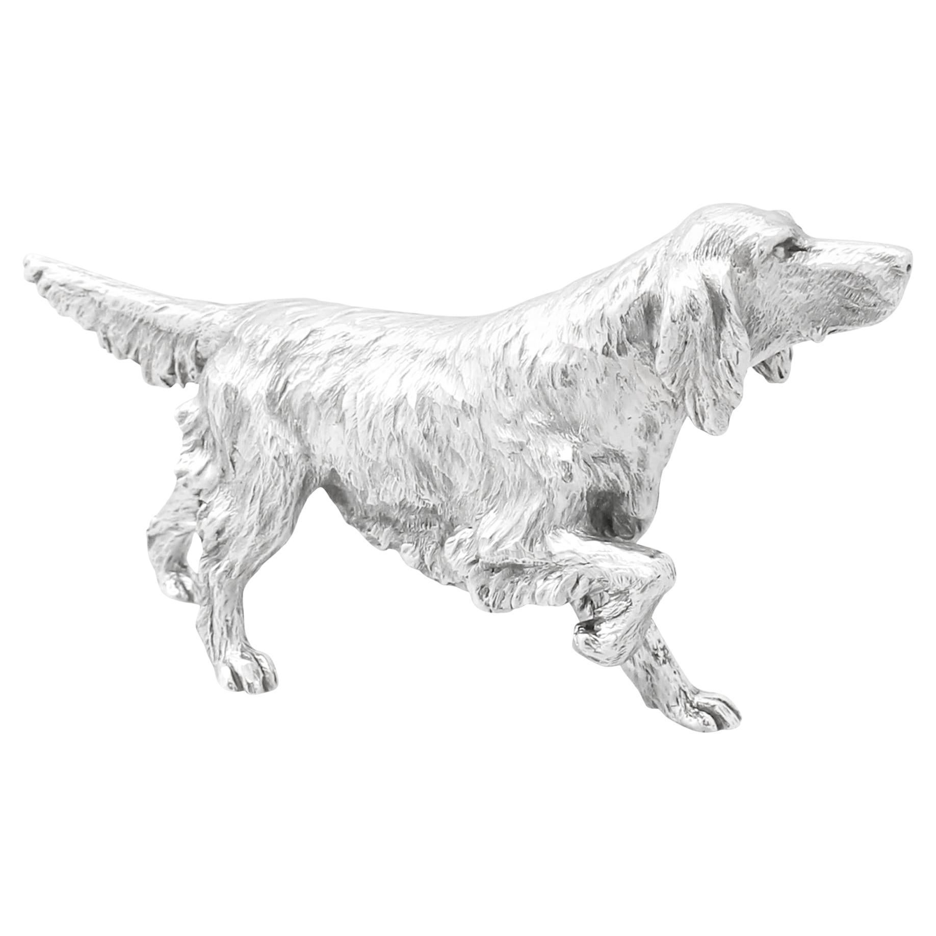 Sterling Silver Model of an Irish Setter For Sale
