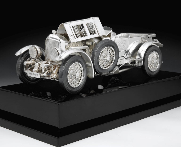 European Sterling Silver Model of Tim Birkin's 1929 'Blower' Bentley by Gil Holt, 2020 For Sale