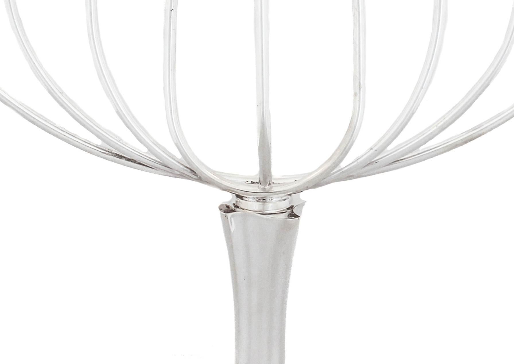 Contemporary Sterling Silver Modern Menorah For Sale