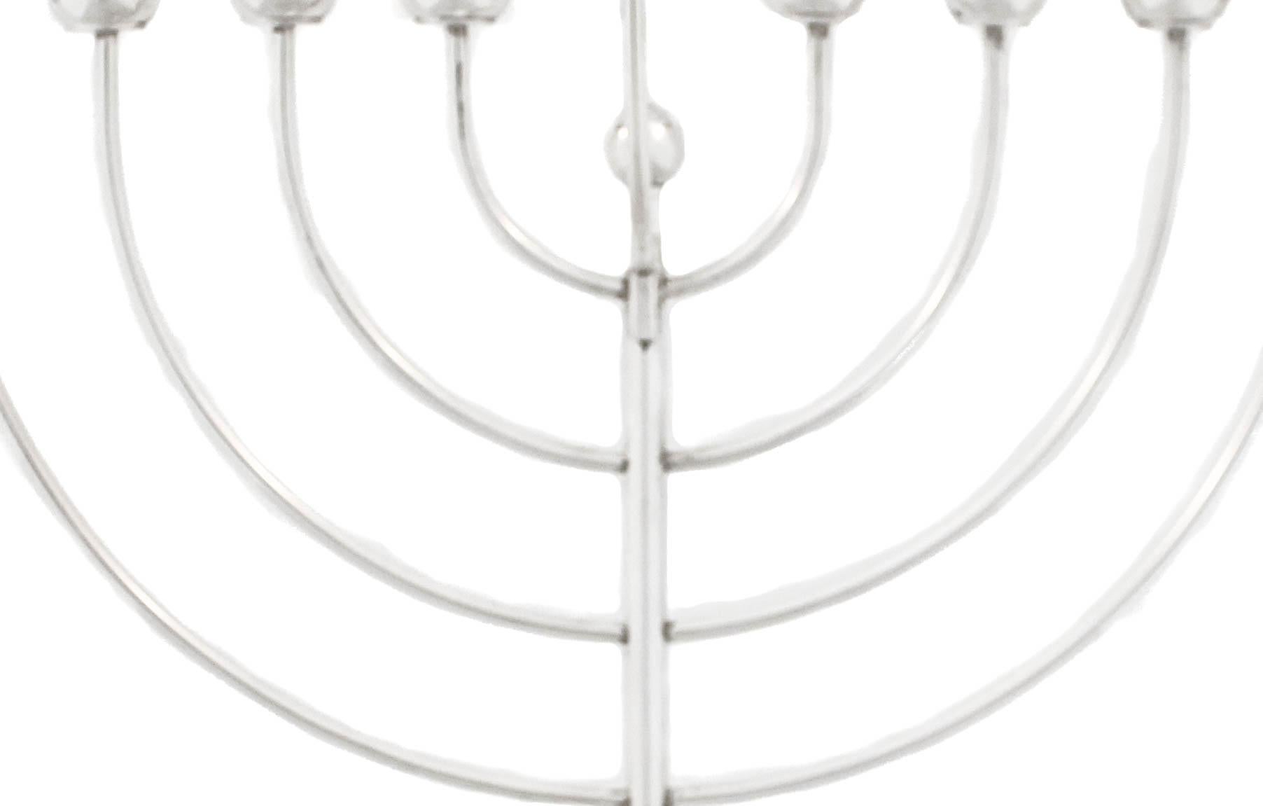 Contemporary Sterling Silver Modern Menorah For Sale
