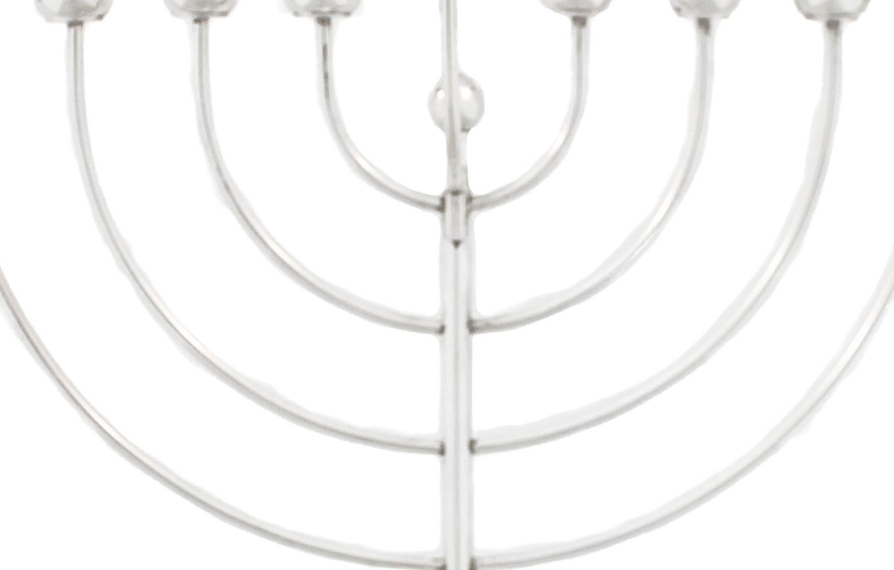XXI secolo e contemporaneo Menorah moderna in argento sterling in vendita