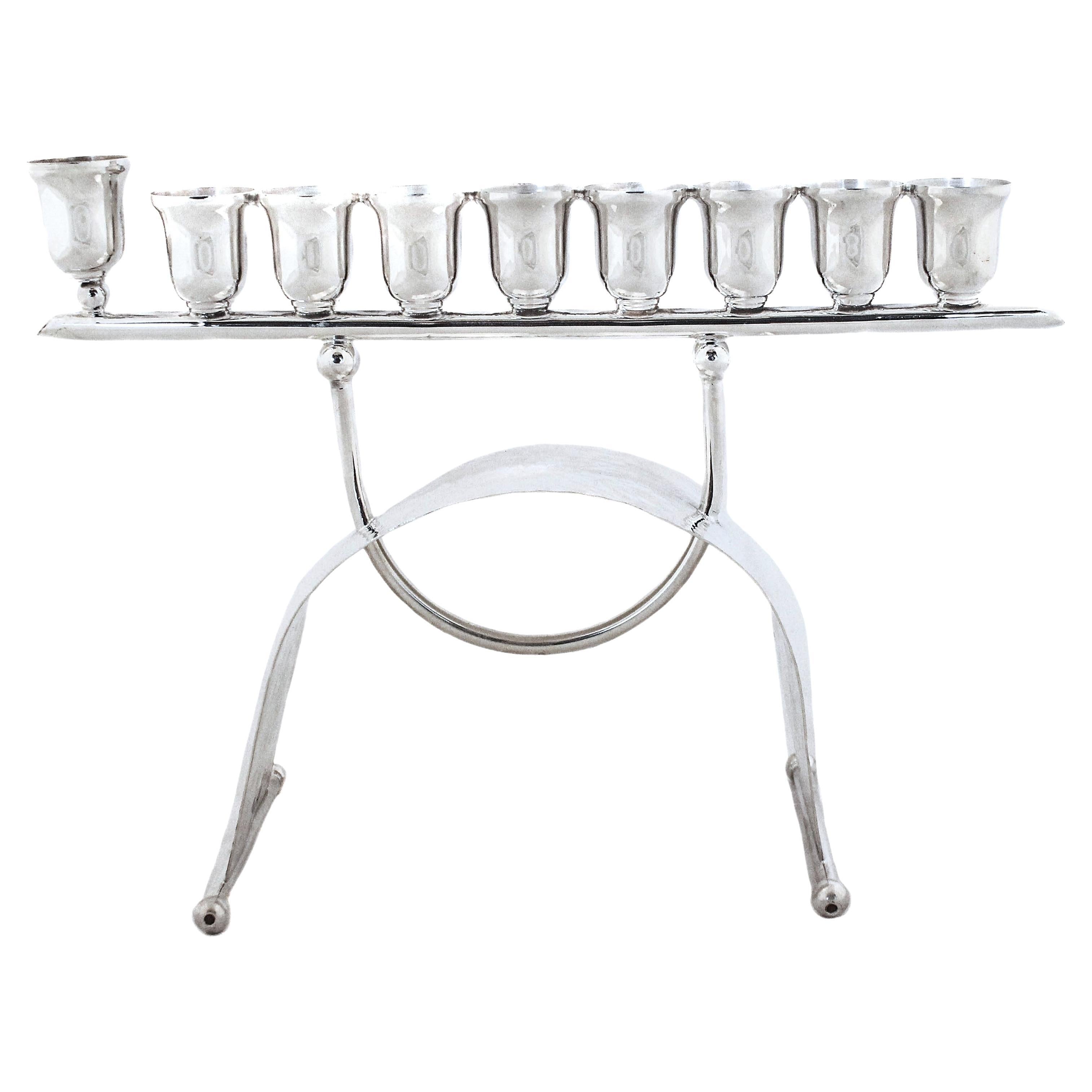 Sterling Silver Modern Menorah