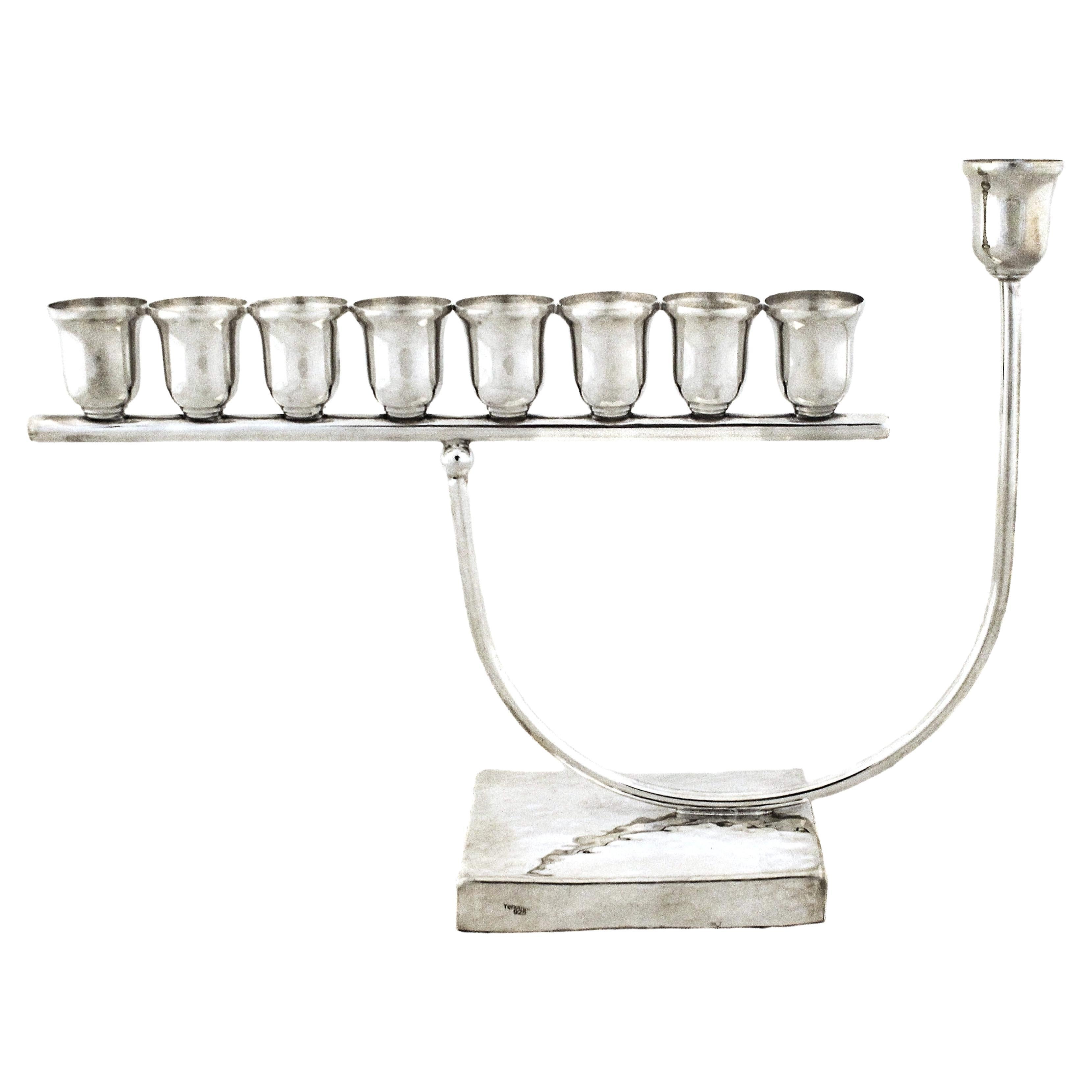 Sterling Silver Modern Menorah