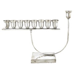 Sterling Silver Modern Menorah