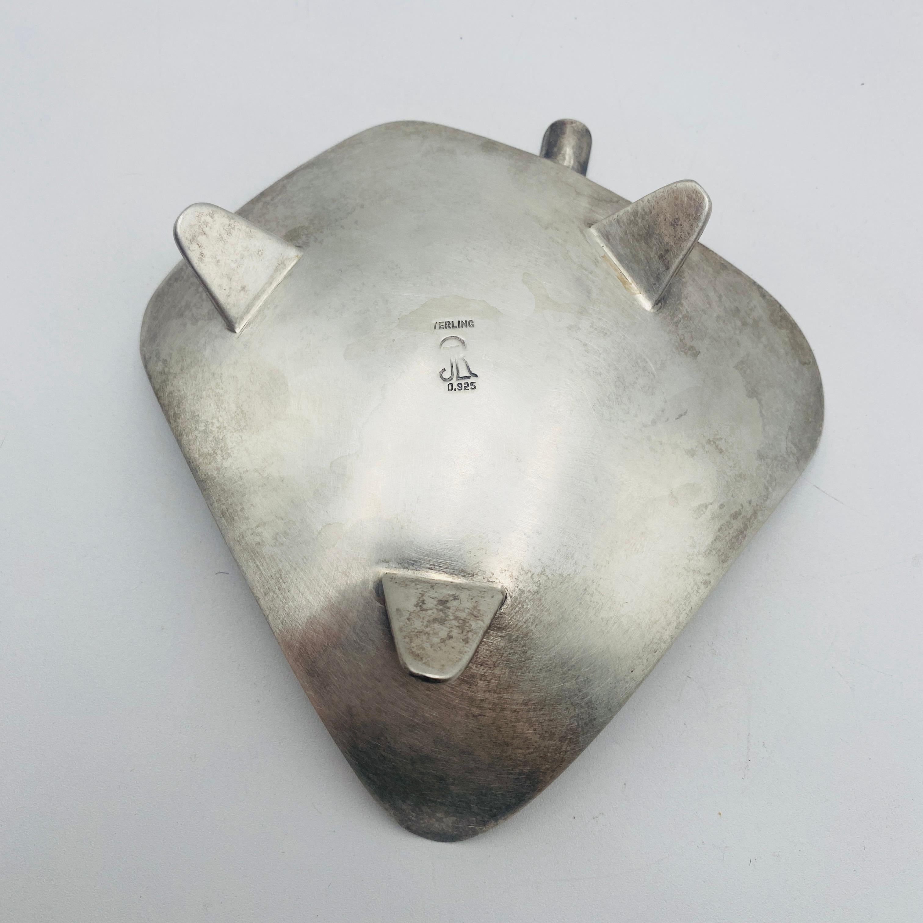 Sterling Silber Modernist Aschenbecher Handcrafted (20. Jahrhundert) im Angebot