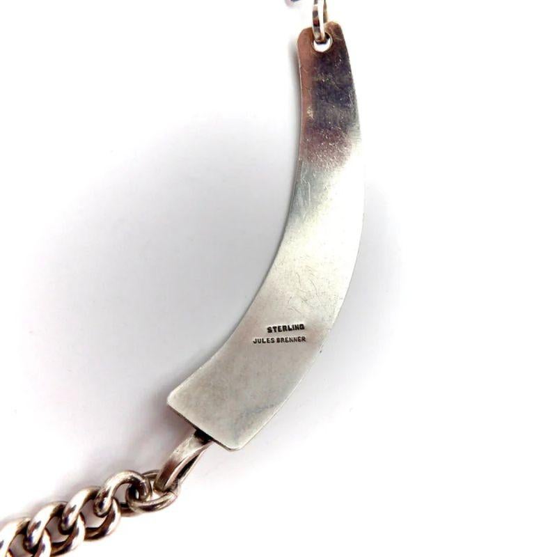 Women's or Men's Sterling Silver Modernist Necklace by Jules Brenner For Sale