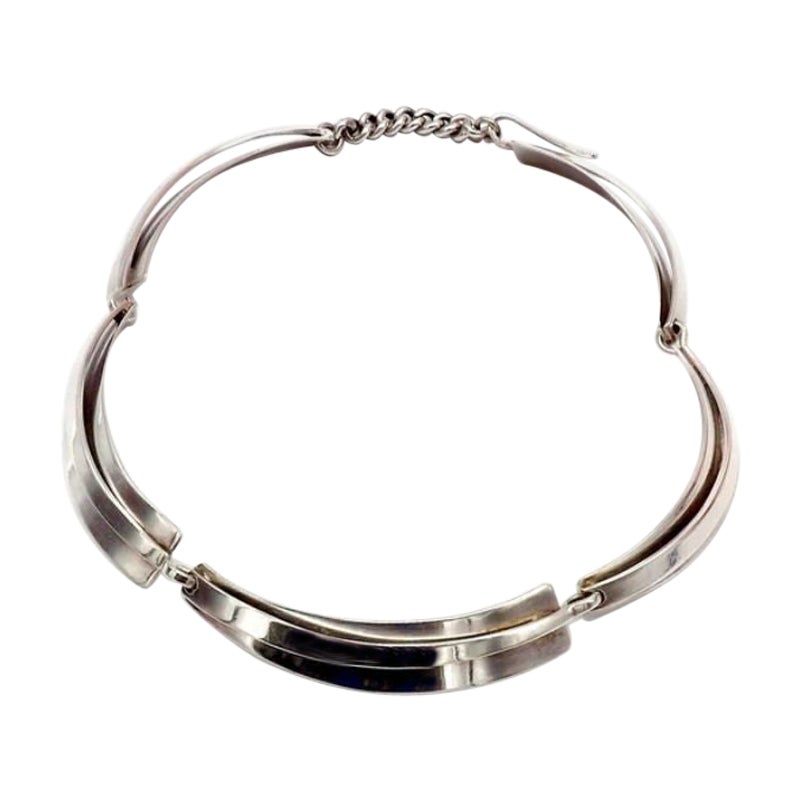 Collier moderniste en argent sterling de Jules Brenner